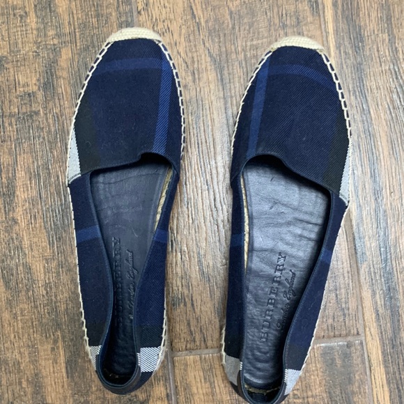 Burberry women's hodgeson house check espadrille flats indigo blue - Picture 1 of 7